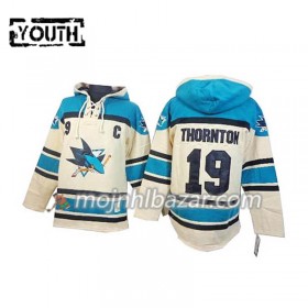 Dresovi San Jose Sharks Joe Thornton 19 Cream Hoodie Sawyer - Dječji